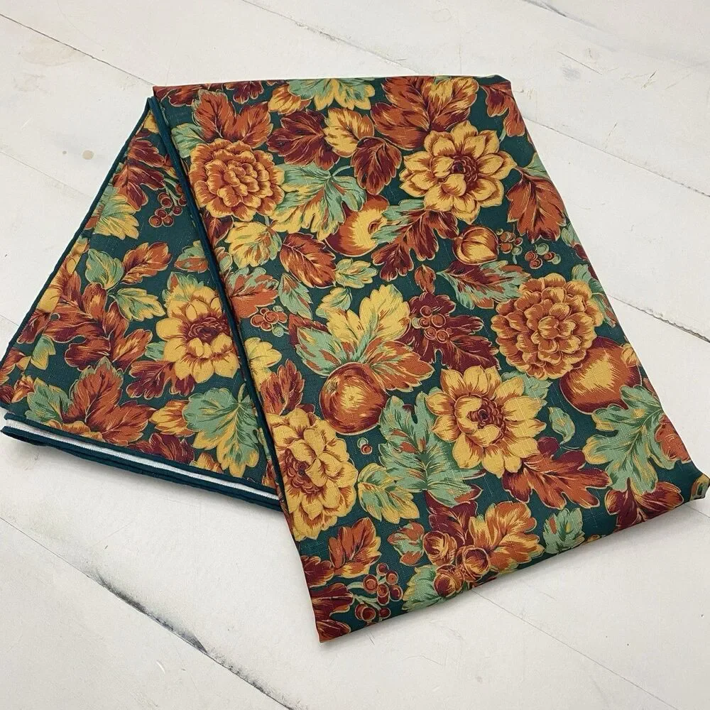Autumnal Floral Tablecloth Rectangle Fall Harvest Leaves Flowers 60
